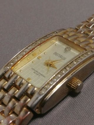 Ladies Benrus Diamond/ Dominique? Quartz Gold Tone Watch