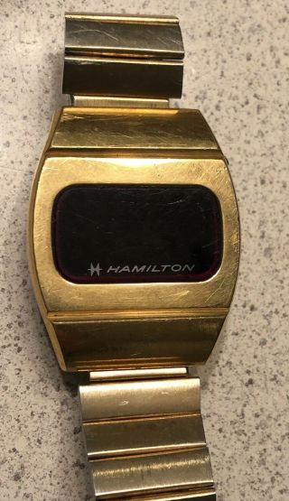 Rare Vintage Hamilton Led Digital Men Wrist Watch