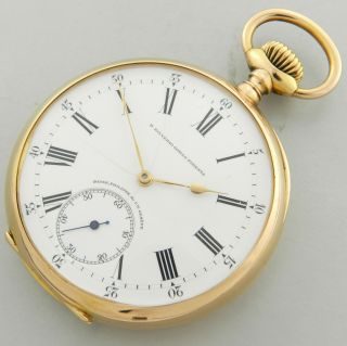 Patek Philippe Chronometro Gondolo Pocket Watch 22 Lines 18kt Rose Gold 56mm