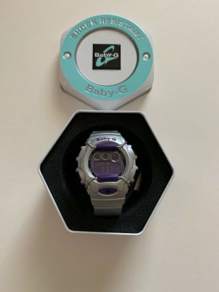 Womens Casio Silver Purple Lcd Bg - 1006sa Baby G Shock Watch 3188 Module
