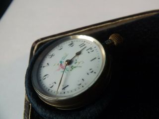 A Fine Vintage Silver - 800 Cased Enamelled Dial Fob Watch In Case