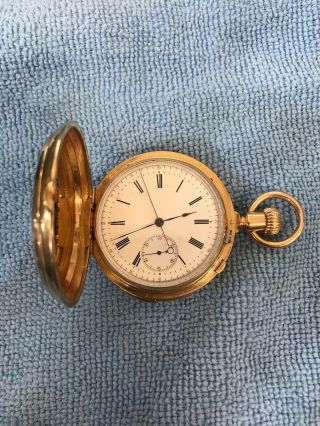 18k Patek Philippe Pocket Watch 1872 Minute Repeater Chronograph Hunter 146 gram 2