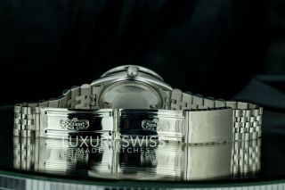 Rolex Men ' s 36mm Watch Datejust Steel 16014 Ice Blue Roman Dial Rainbow Bezel 3