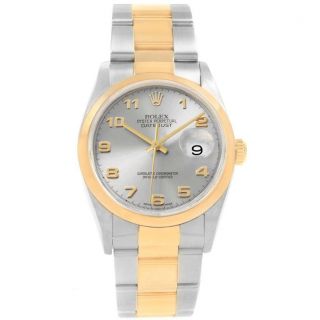Rolex Datejust 36 Steel Yellow Gold Slate Arabic Dial Mens Watch 16203 2