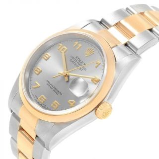 Rolex Datejust 36 Steel Yellow Gold Slate Arabic Dial Mens Watch 16203 5