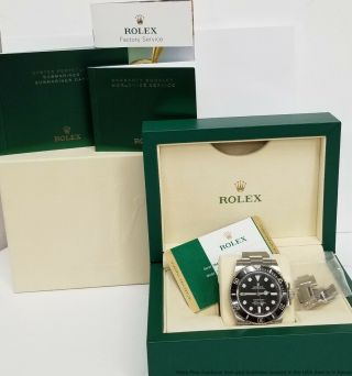 Rolex Submariner 114060 Stainless Steel Mens Black On Black Watch Box Papers