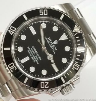 Rolex Submariner 114060 Stainless Steel Mens Black On Black Watch Box Papers 3