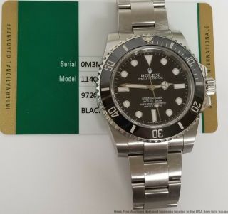 Rolex Submariner 114060 Stainless Steel Mens Black On Black Watch Box Papers 5