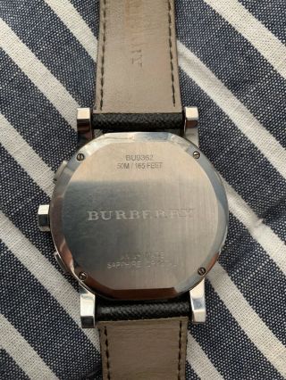 AUTHENTIC MEN’S BURBERRY CHRONOGRAPH WATCH W/ LEATHER CHECK BAND BUY NOW 3