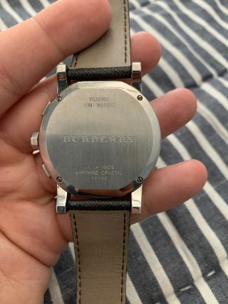 AUTHENTIC MEN’S BURBERRY CHRONOGRAPH WATCH W/ LEATHER CHECK BAND BUY NOW 7