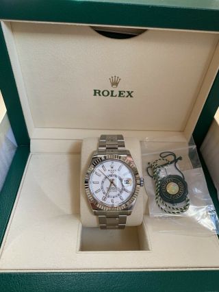 2019 Rolex Sky - Dweller 42mm Stainless Steel White Dial Watch 326934