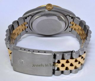 Rolex Datejust 18k Yellow Gold & Steel Black Dial Mens 36mm Watch Y 16233 7