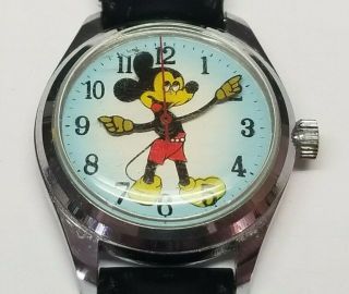 Vintage Mickey Mouse Character Watch Tongue Out Windup Swiss Made No Brand?
