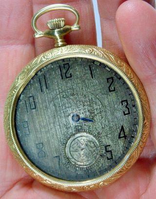 1925 Elgin 17j 12s Pocket Watch In Roy 14k Solid Gold Case
