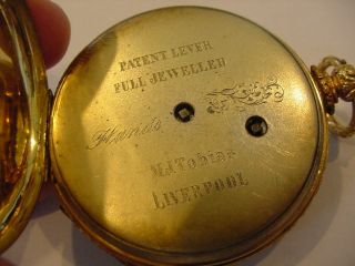 MAGNIFICENT 18k SOLID GOLD 1880 KEY WIND M.  J.  TOBIAS ANTIQUE POCKET WATCH 9