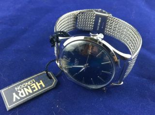 Henry London Blue Dial Watch Hl39 - M - 0015