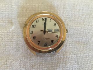 Vintage Timex Mens Automatic Day/date Watch Gold Tone - Runs