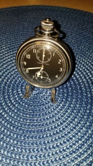 Wwii Hamilton Model 23 Watch Military Issue Chronograph 19j