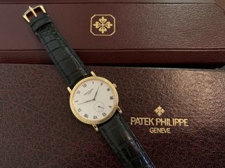Patek Philippe Calatrava 18k Gold Watch 3919j Clous De Paris Bezel