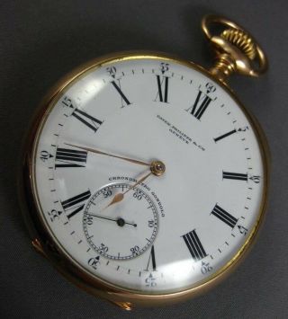 Patek 18k Gold Chronometro Gondolo Pocket Watch