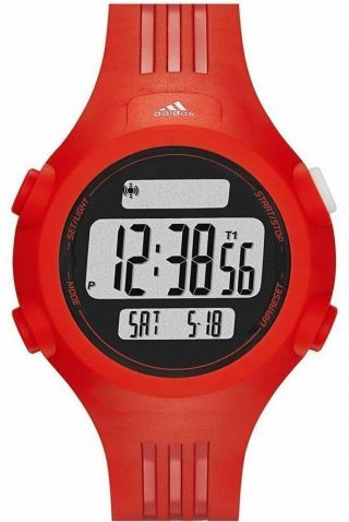 Adidas Adp6088 Red Polyurethane Bracelet With 42mm Digital Watch
