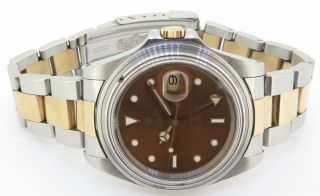 Auth 1993 Rolex GMT Master II Steel Gold Wrist Watch,  Box Papers 16713 No Res 3