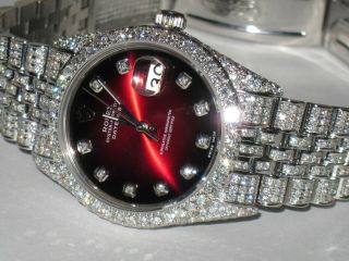 Mens Rolex Datejust Oyster Perpetual Diamonds Everywhere