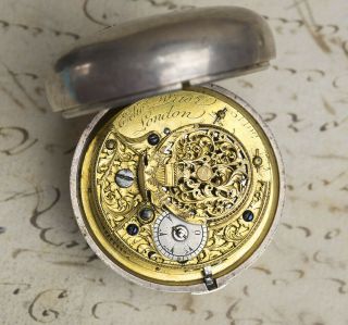 OTTOMAN Market Silver PAIR CASE English VERGE FUSEE Antique Pocket Watch 3