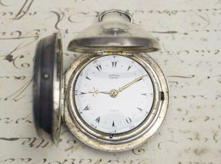 OTTOMAN Market Silver PAIR CASE English VERGE FUSEE Antique Pocket Watch 7