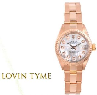 Rolex Ladies 18k Rose Gold President - Mother Of Pearl Diamond Dial -