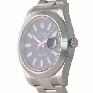 2015 Rolex DateJust II 116300 Blue Stick Stainless Steel 41mm Watch Box 4