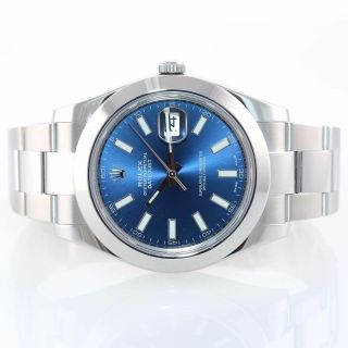 2015 Rolex DateJust II 116300 Blue Stick Stainless Steel 41mm Watch Box 5