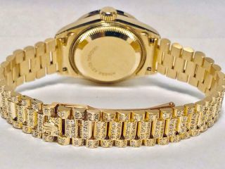 Estate Rolex Ladies MASTERPIECE President 18k Gold Datejust Pearl Diamond Bezel 9