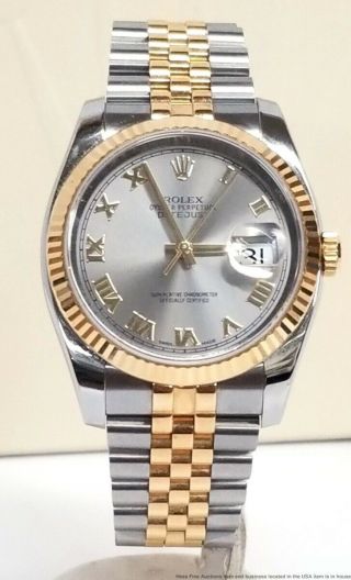 Style Rolex Datejust 18k Gold SS Scrambled Serial Watch 116233 Box Booklets 3