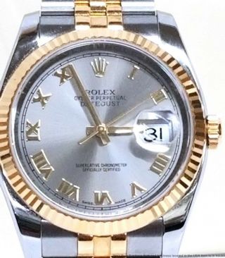 Style Rolex Datejust 18k Gold SS Scrambled Serial Watch 116233 Box Booklets 4