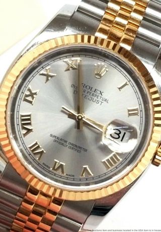 Style Rolex Datejust 18k Gold SS Scrambled Serial Watch 116233 Box Booklets 5