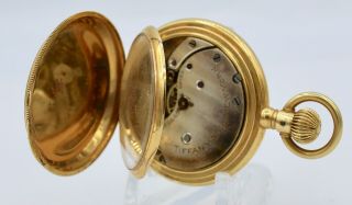 Antique Tiffany & Co 18k Gold Pocket Watch Triple Signed 17 Jewel Swiss 10