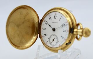 Antique Tiffany & Co 18k Gold Pocket Watch Triple Signed 17 Jewel Swiss 2