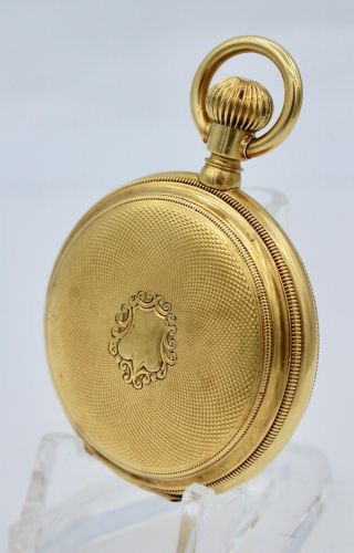 Antique Tiffany & Co 18k Gold Pocket Watch Triple Signed 17 Jewel Swiss 4