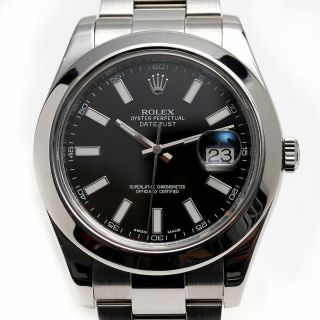 Rolex DateJust II 41mm ref.  116300 Black Dial Oyster automatic men ' s watch 9