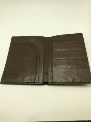 Large Rolex Brown Leather Wallet/passport Holder