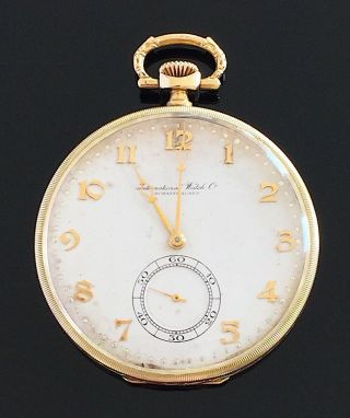 Vintage Iwc Cal 73,  14k Solid Gold Pocket Watch,  C.  1920 / Montre Gousset