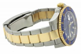 PAPERS Smurf Rolex Submariner Ceramic 116613 Two Tone Gold Steel Blue Watch Box 6
