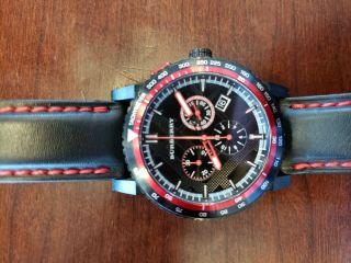 Burberry Black Dial Leather Chrono Quartz Men ' s Watch BU9803 Sapphire Crystal 2