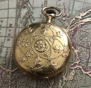 unsign patek philippe pocket watch 18 k solid gold repouse case 2