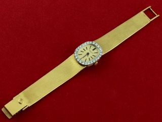 Patek Philippe Ladies 18k Yellow Gold Diamond Bezel Vintage Watch Ref 3377 2