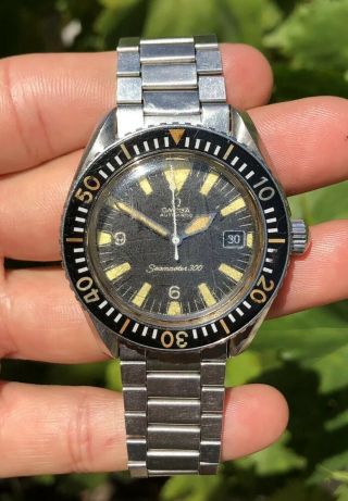 Rare Omega Seamaster 300 Big Triangle 166.  024 41mm Speedmaster Wrist Watch