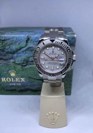 Rolex Yacht Master 40mm Stainless Steel Men ' s Watch With Platinum Bezel 16622 2