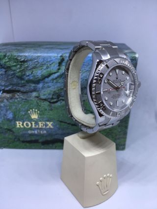 Rolex Yacht Master 40mm Stainless Steel Men ' s Watch With Platinum Bezel 16622 4