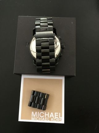Michael Kors MK8157 Black Runway M,  Men Women Unisex,  Ion - Plated 46 mm Watch 7